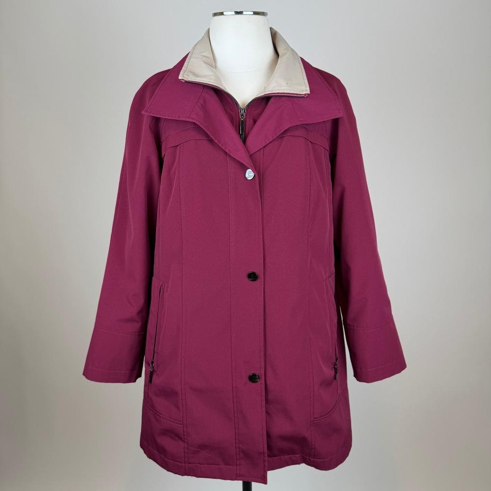 Coldwater Creek All Season Pink Rain Jacket Waterproof Removable Liner Womens P8